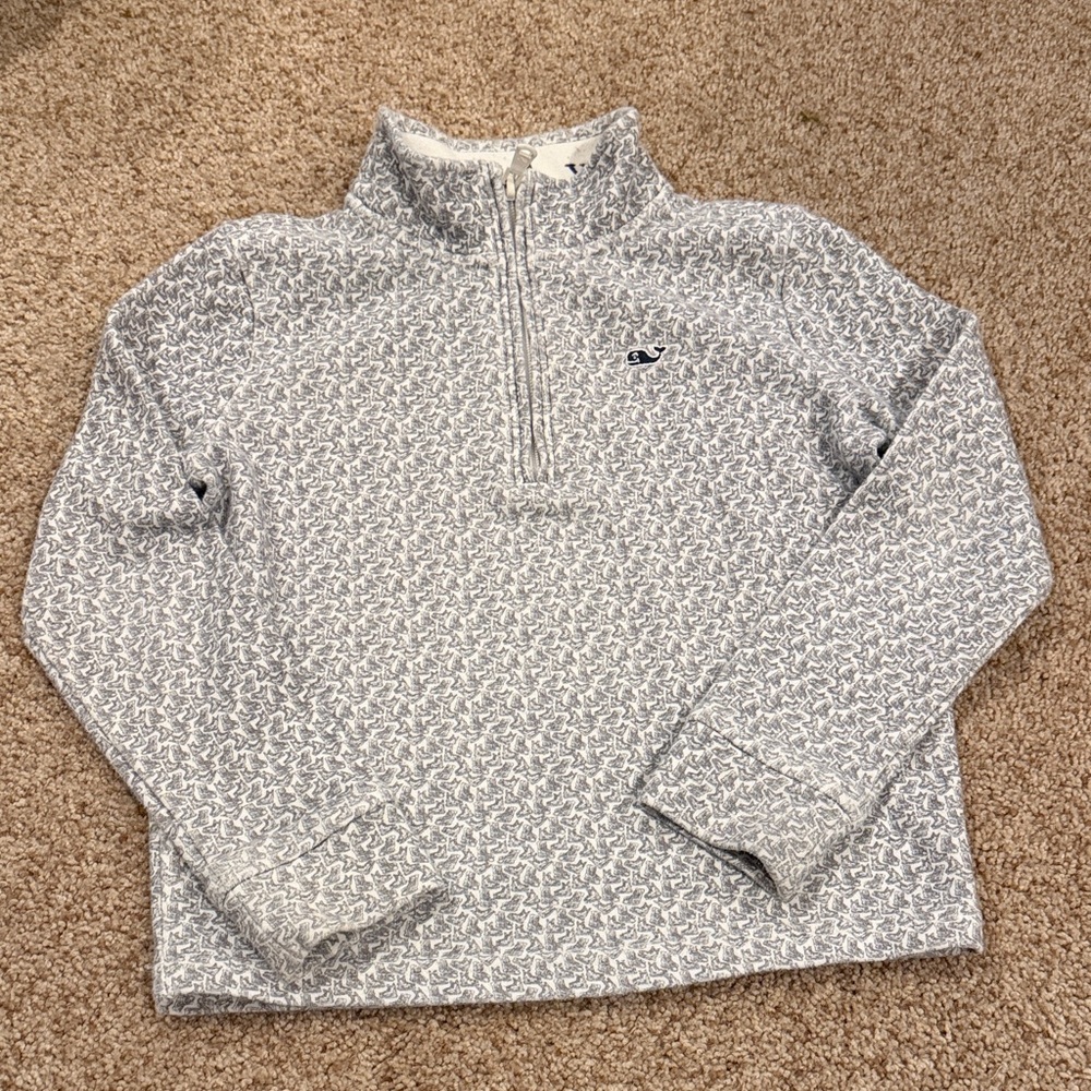 Vineyard Vines Ice Skating Patterned Quarter-Zip Pullover